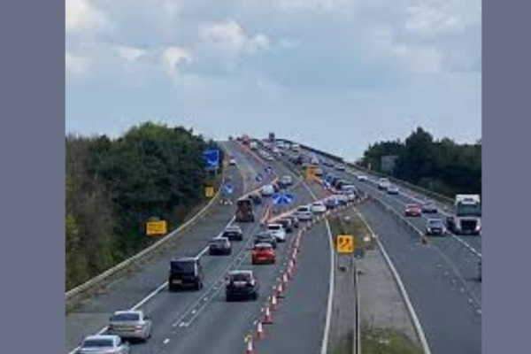 contraflowsystem on a motorway